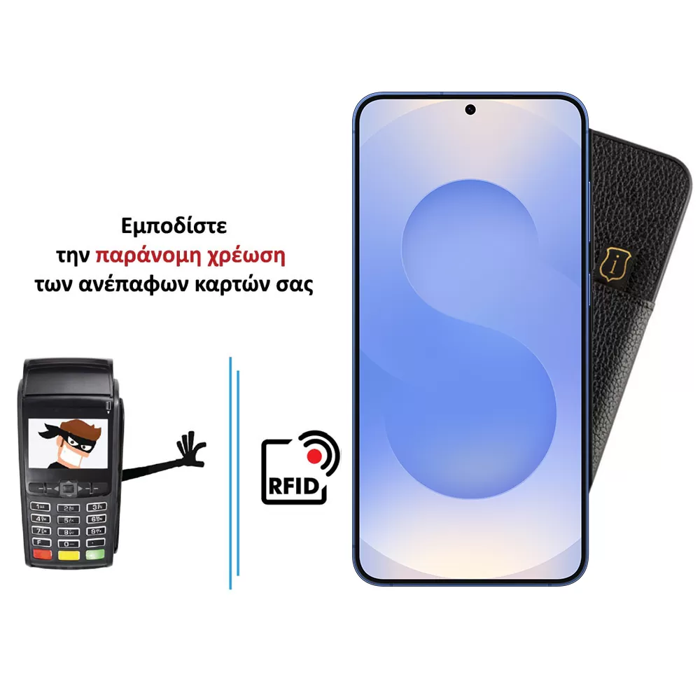 IDOL 1991 ANTI-RFID LEATHER SMART WALLET ΘΗΚΗ SAMSUNG S25 5G S931 6.2in CAMERA GUARD BLACK - Image 4