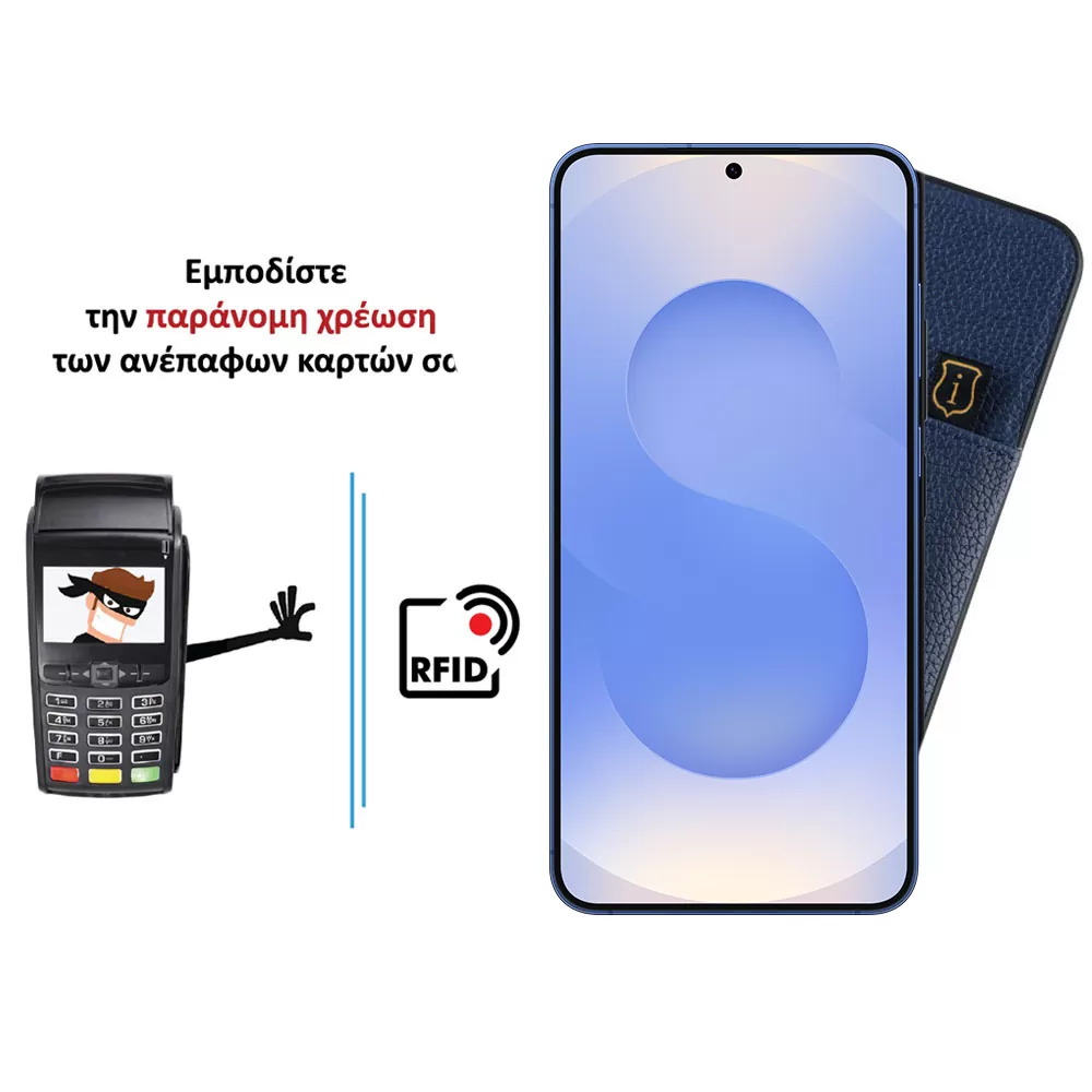 IDOL 1991 ANTI-RFID LEATHER SMART WALLET ΘΗΚΗ SAMSUNG S25 5G S931 6.2in CAMERA GUARD BLUE - Image 4