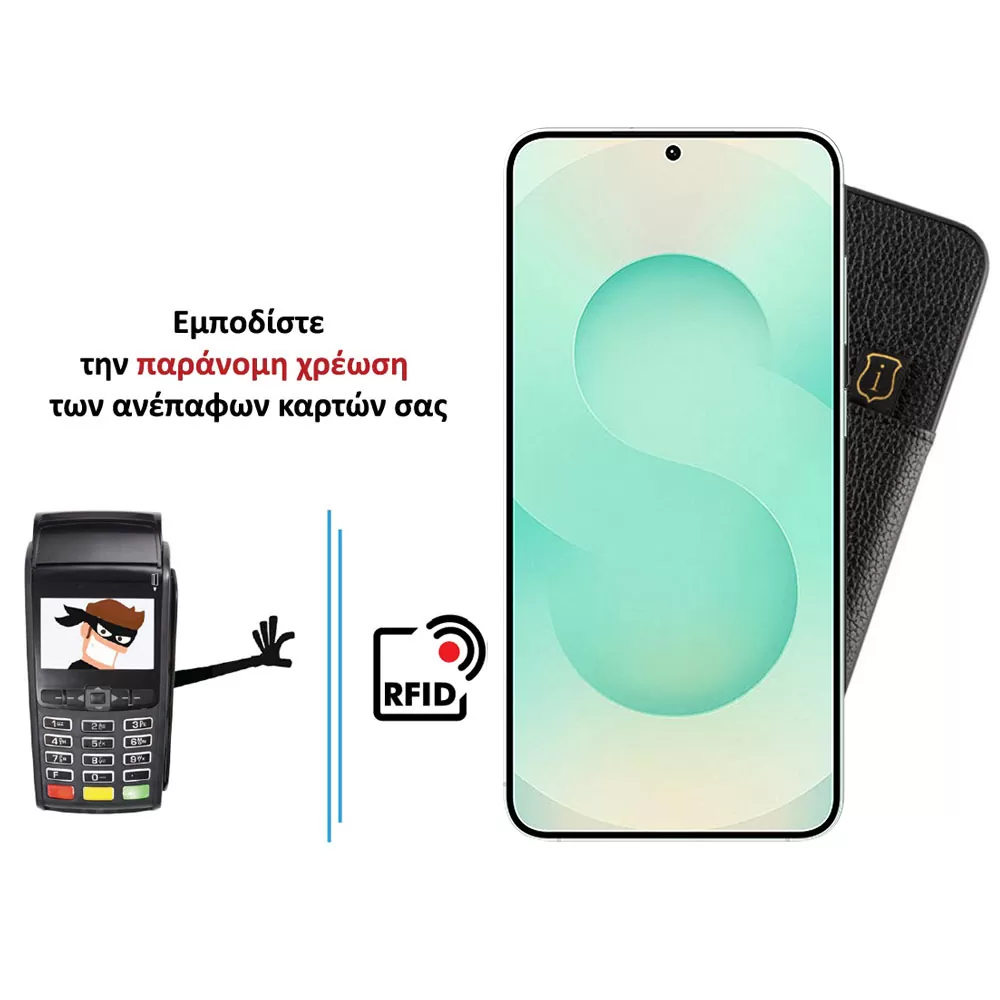 IDOL 1991 ANTI-RFID LEATHER SMART WALLET ΘΗΚΗ SAMSUNG S25 PLUS 5G S936 6.7in CAMERA GUARD BLACK - Image 4
