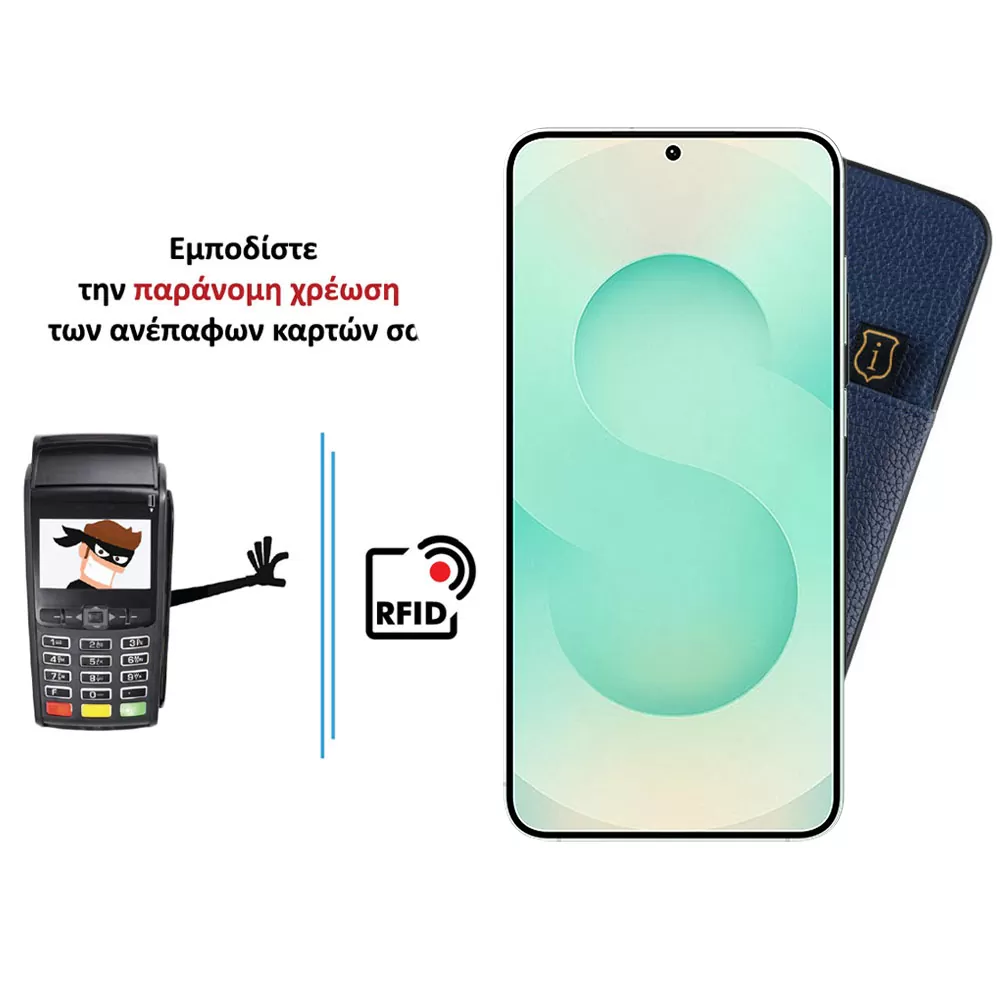 IDOL 1991 ANTI-RFID LEATHER SMART WALLET ΘΗΚΗ SAMSUNG S25 PLUS 5G S936 6.7in CAMERA GUARD BLUE - Image 4