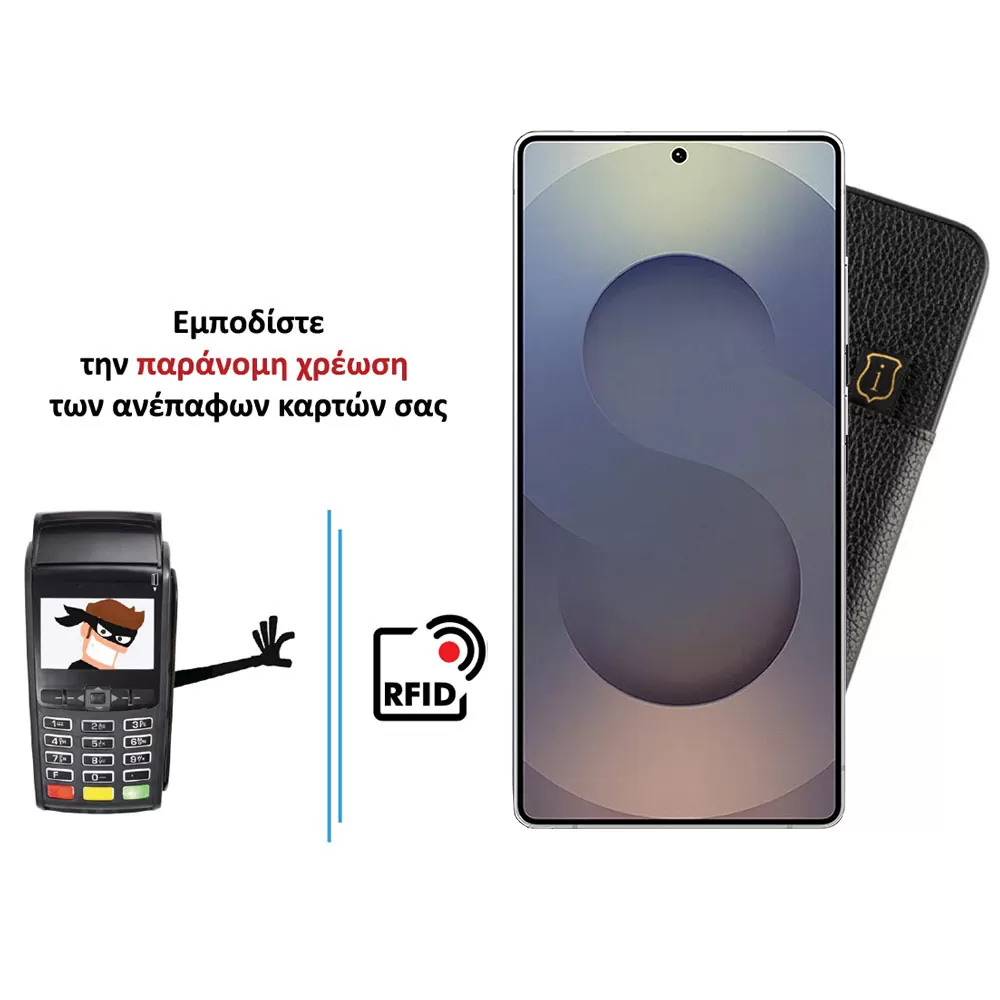 IDOL 1991 ANTI-RFID LEATHER SMART WALLET ΘΗΚΗ SAMSUNG S25 ULTRA 5G S938 6.9in CAMERA GUARD BLACK - Image 4