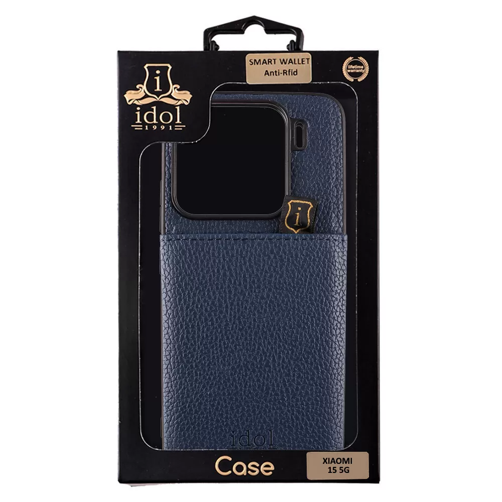 IDOL 1991 ANTI-RFID LEATHER SMART WALLET ΘΗΚΗ XIAOMI 15 5G 6.36in CAMERA GUARD BLUE - Image 2