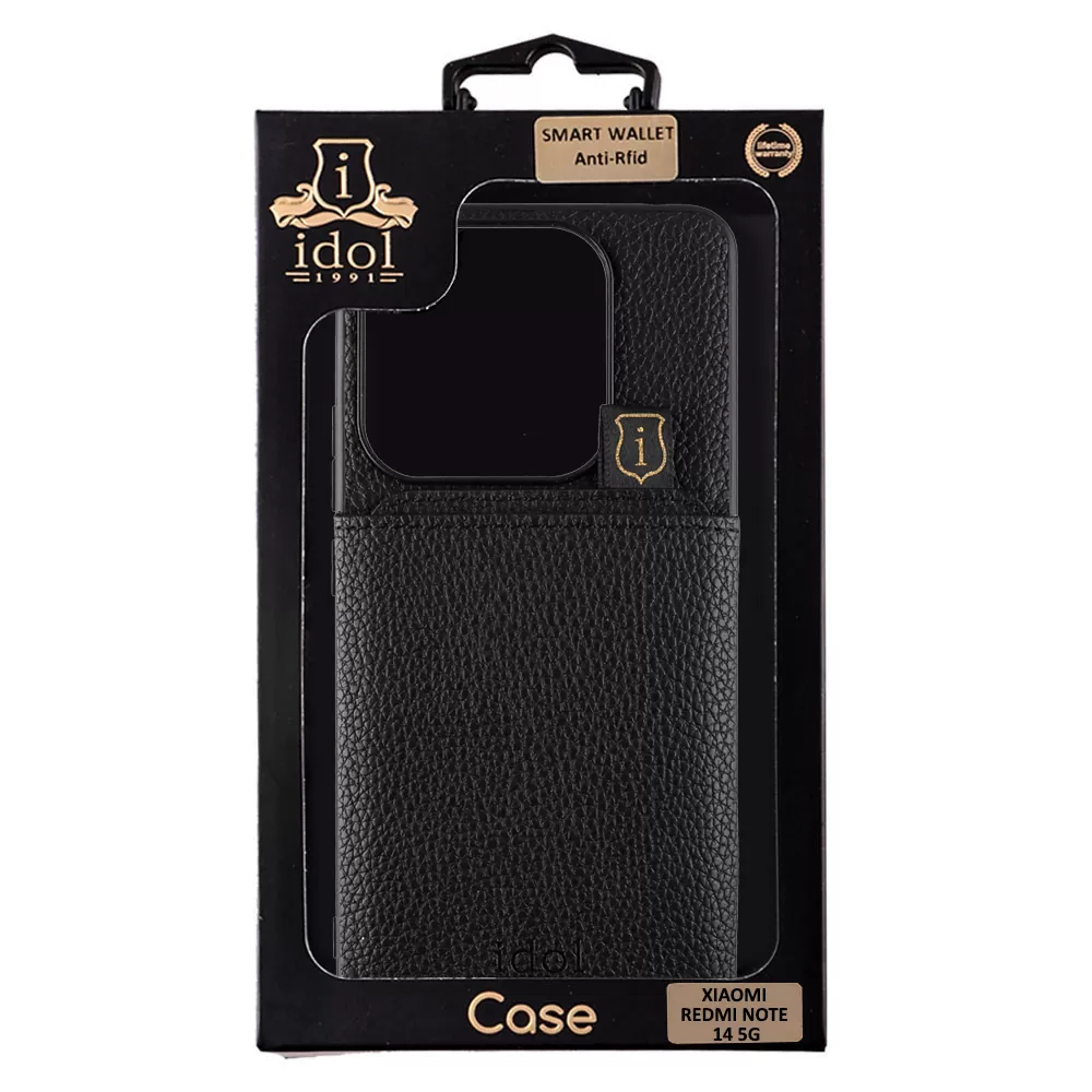 IDOL 1991 ANTI-RFID LEATHER SMART WALLET ΘΗΚΗ XIAOMI REDMI NOTE 14 5G 6.67in CAMERA GUARD BLACK - Image 2