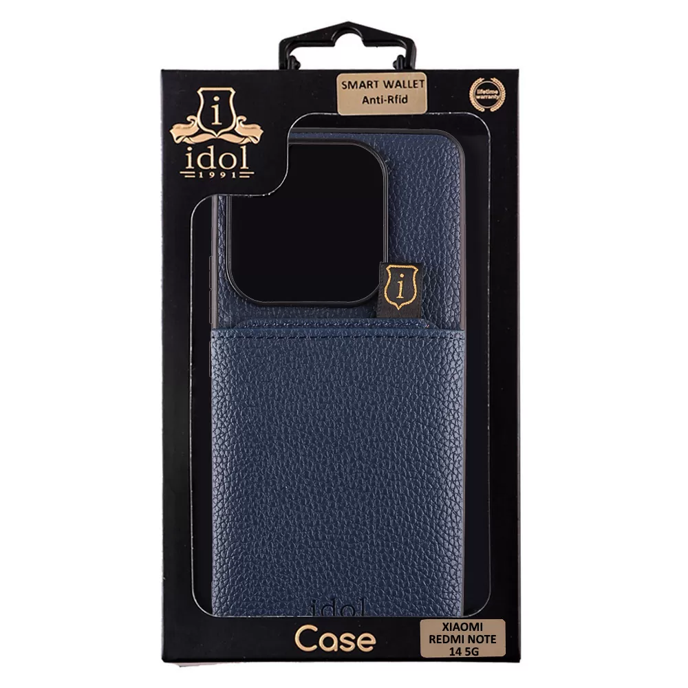 IDOL 1991 ANTI-RFID LEATHER SMART WALLET ΘΗΚΗ XIAOMI REDMI NOTE 14 5G 6.67in CAMERA GUARD BLUE - Image 2