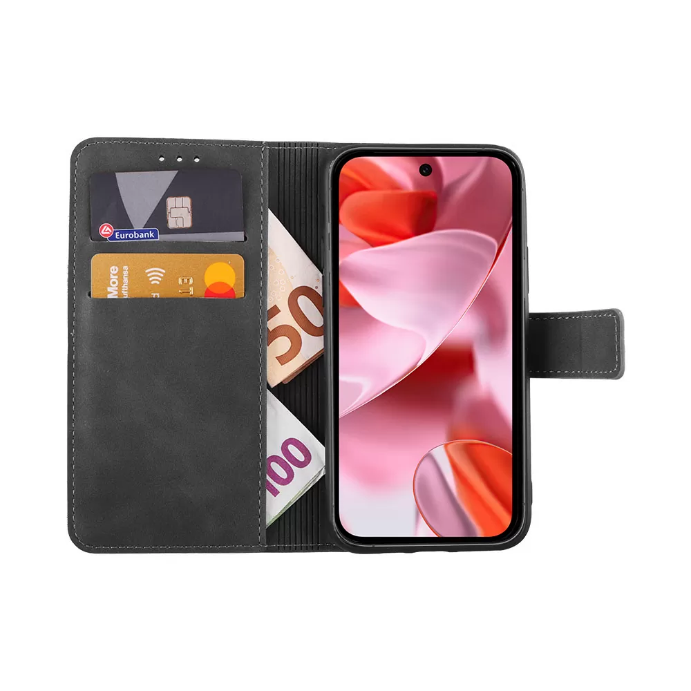 LIME ESSENTIAL ΘΗΚΗ GOOGLE PIXEL 9A 5G 6.3in  MAGNET BOOK STAND CLIP GREY - Image 5
