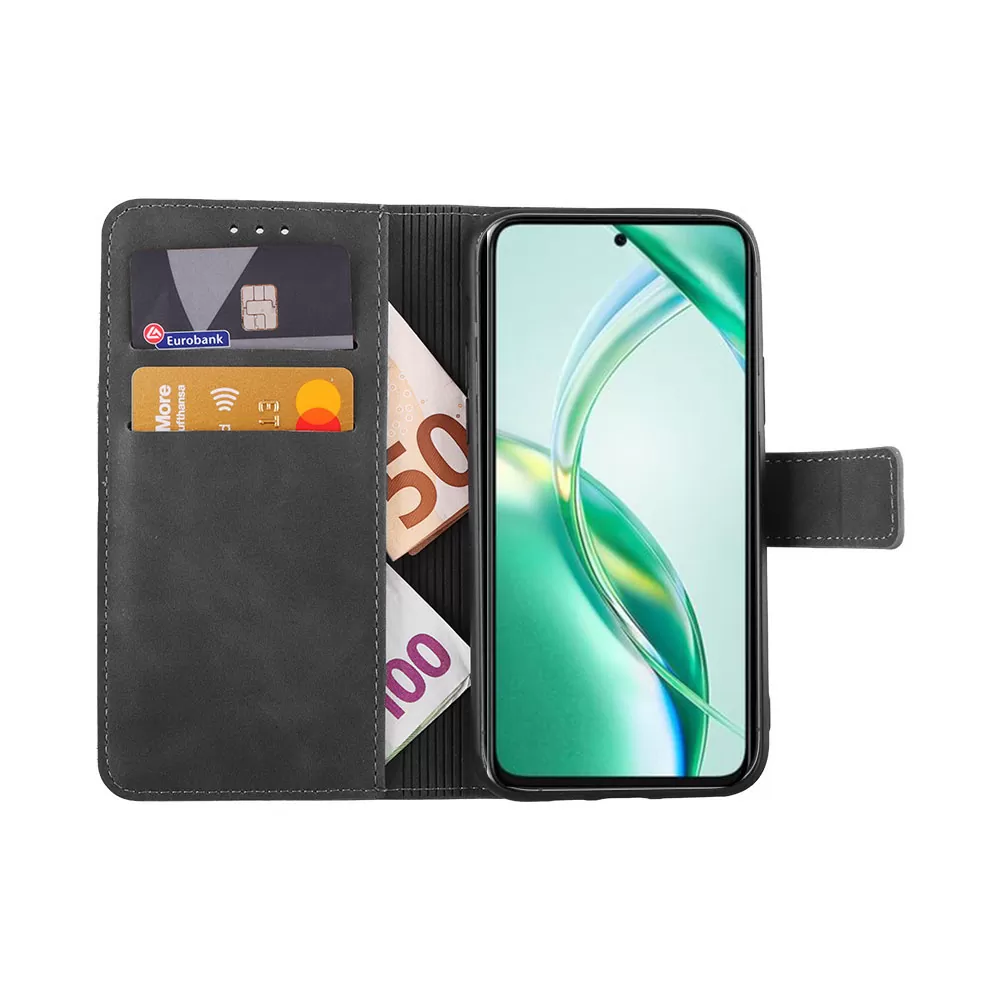 LIME ESSENTIAL ΘΗΚΗ HONOR 200 SMART 5G 6.8in  MAGNET BOOK STAND CLIP GREY - Image 5