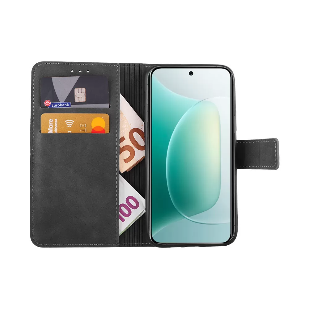 LIME ESSENTIAL ΘΗΚΗ HONOR 300 5G 6.7in  MAGNET BOOK STAND CLIP GREY - Image 5