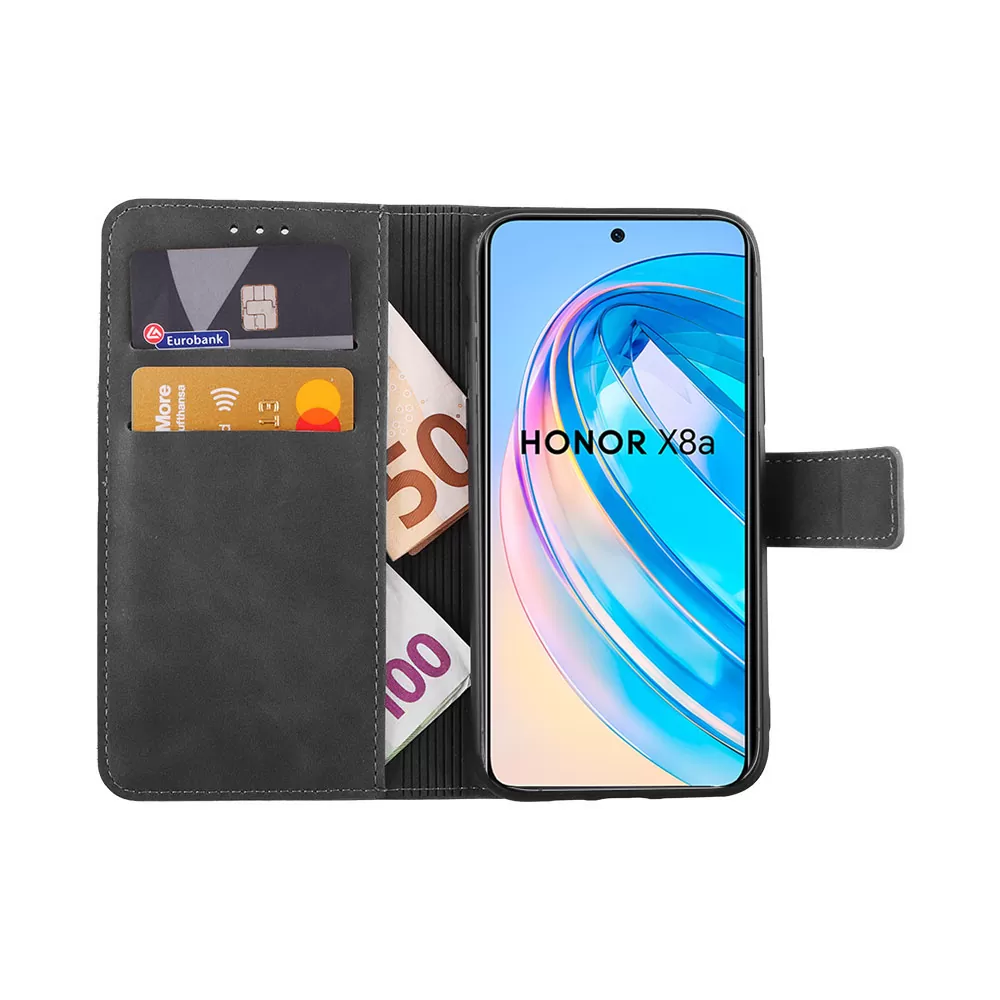 LIME ESSENTIAL ΘΗΚΗ HONOR X8A 6.7in  MAGNET BOOK STAND CLIP GREY - Image 5