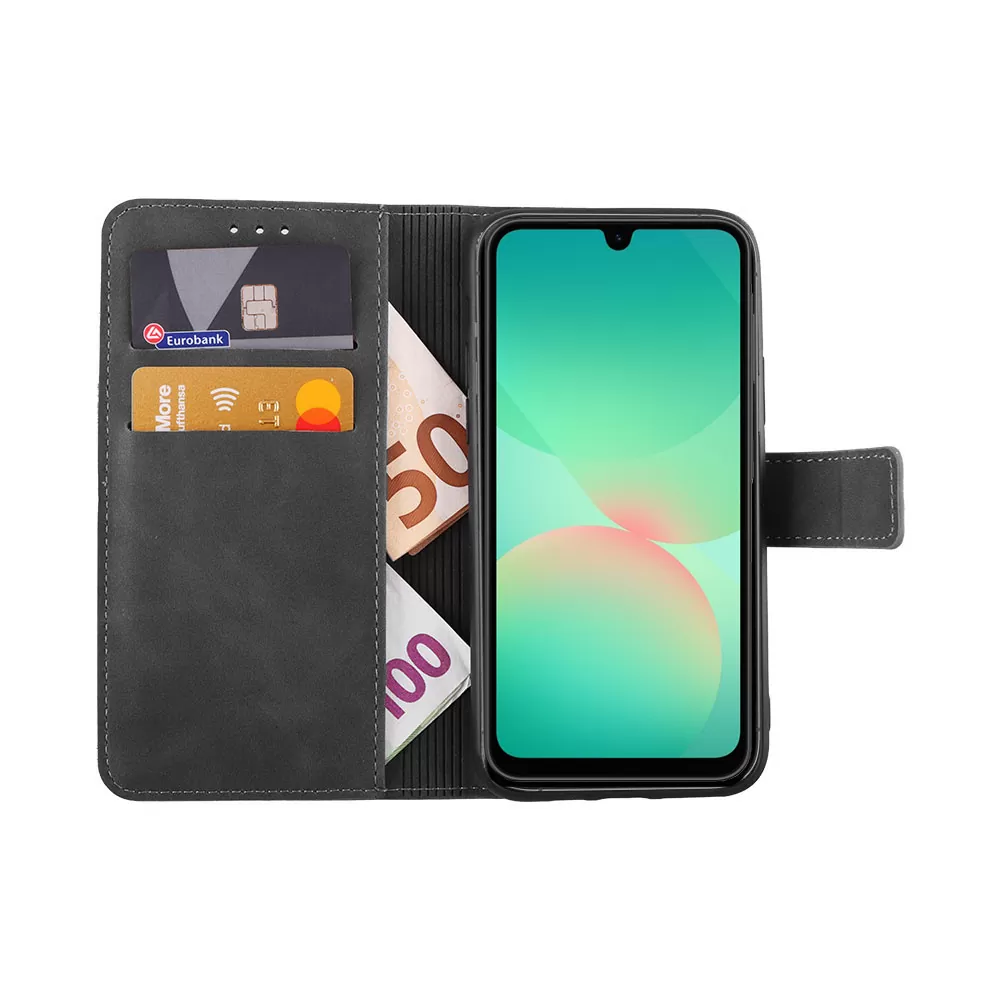 LIME ESSENTIAL ΘΗΚΗ SAMSUNG A26 5G A266 6.7in  MAGNET BOOK STAND CLIP GREY - Image 5