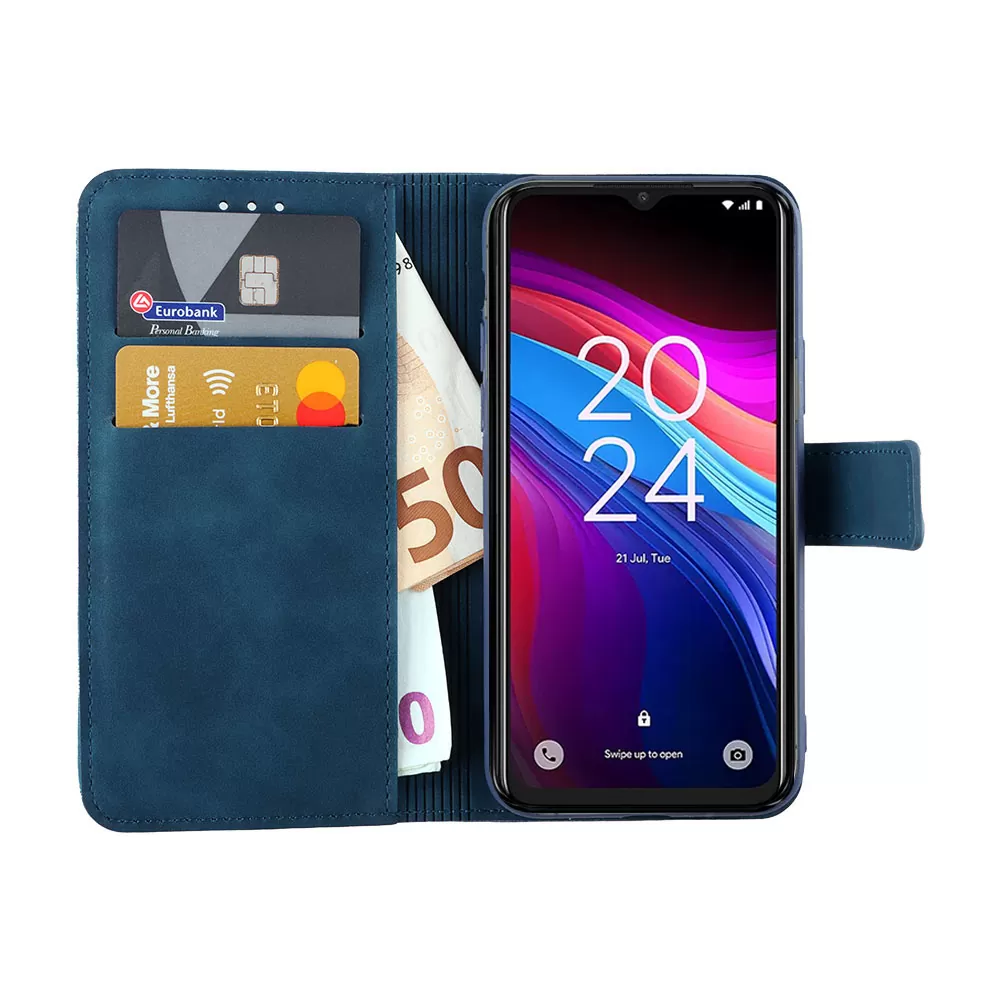 LIME ESSENTIAL ΘΗΚΗ TCL 503 6.6in  MAGNET BOOK STAND CLIP DARK BLUE - Image 5