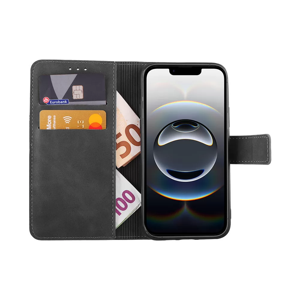 LIME ESSENTIAL ΘΗΚΗ IPHONE 16E/ IPHONE 17E 6.1in  MAGNET BOOK STAND CLIP GREY - Image 5