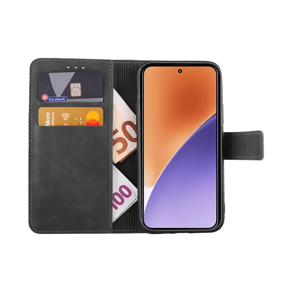 LIME ESSENTIAL ΘΗΚΗ XIAOMI 15 5G 6.36in  MAGNET BOOK STAND CLIP GREY - Image 5
