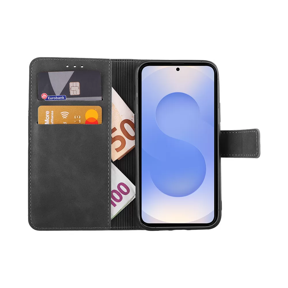 LIME ESSENTIAL ΘΗΚΗ SAMSUNG S25 5G S931 6.2in  MAGNET BOOK STAND CLIP GREY - Image 5
