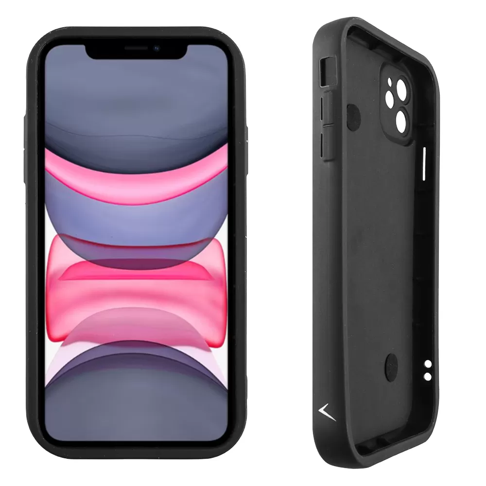 VOLTE-TEL SILICON TPU WITH STRAP ΘΗΚΗ IPHONE 11 6.1in  FULL CAMERA PROTECTION BLACK WITH BLACK HEARTS - Image 4