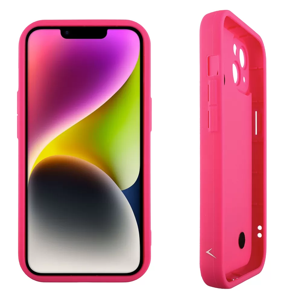 VOLTE-TEL SILICON TPU WITH STRAP ΘΗΚΗ IPHONE 14 6.1in  FULL CAMERA PROTECTION PINK WITH PINK HEARTS - Image 4