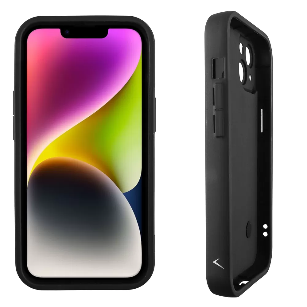 VOLTE-TEL SILICON TPU WITH STRAP ΘΗΚΗ IPHONE 14 6.1in  FULL CAMERA PROTECTION BLACK WITH BLACK HEARTS - Image 4