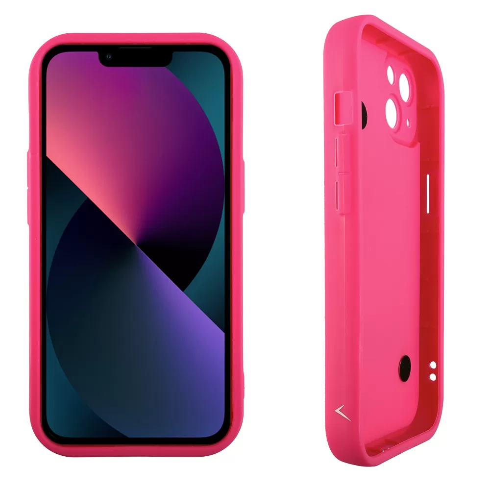 VOLTE-TEL SILICON TPU WITH STRAP ΘΗΚΗ IPHONE 13 6.1in  FULL CAMERA PROTECTION PINK WITH PINK HEARTS - Image 4