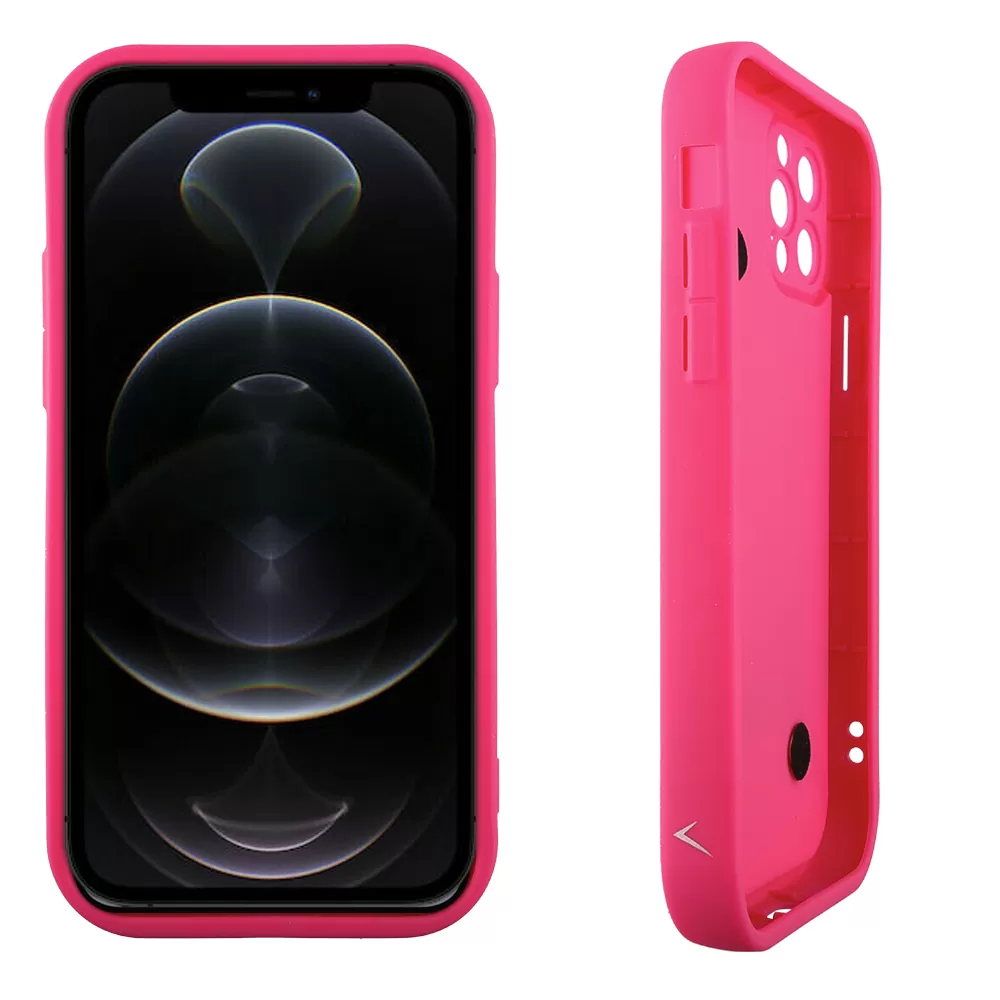 VOLTE-TEL SILICON TPU WITH STRAP ΘΗΚΗ IPHONE 12 PRO 6.1in  FULL CAMERA PROTECTION PINK WITH PINK HEARTS - Image 4