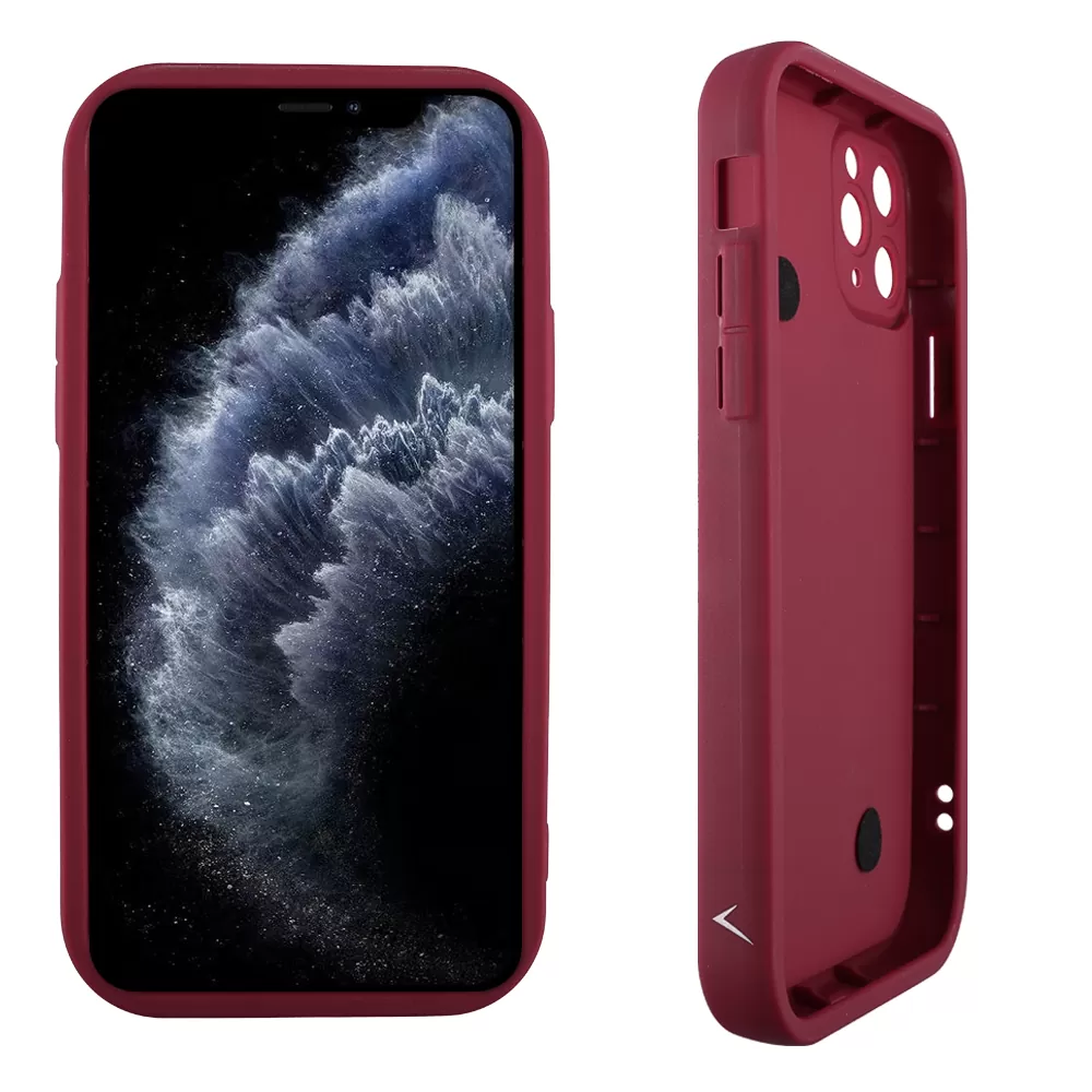 VOLTE-TEL SILICON TPU WITH STRAP ΘΗΚΗ IPHONE 11 PRO 5.8in  FULL CAMERA PROTECTION BURGUNDY WITH RED HEARTS - Image 4