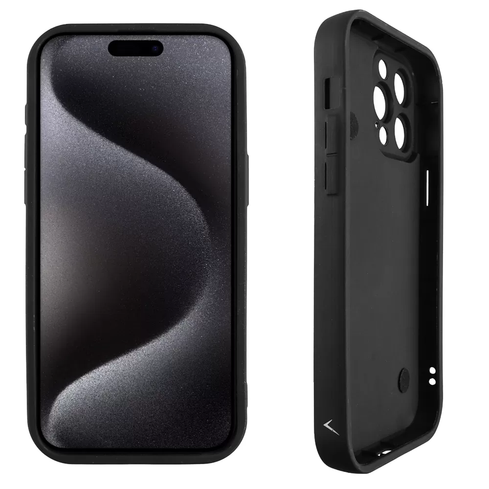 VOLTE-TEL SILICON TPU WITH STRAP ΘΗΚΗ IPHONE 15 PRO MAX 6.7in  FULL CAMERA PROTECTION BLACK WITH BLACK HEARTS - Image 4