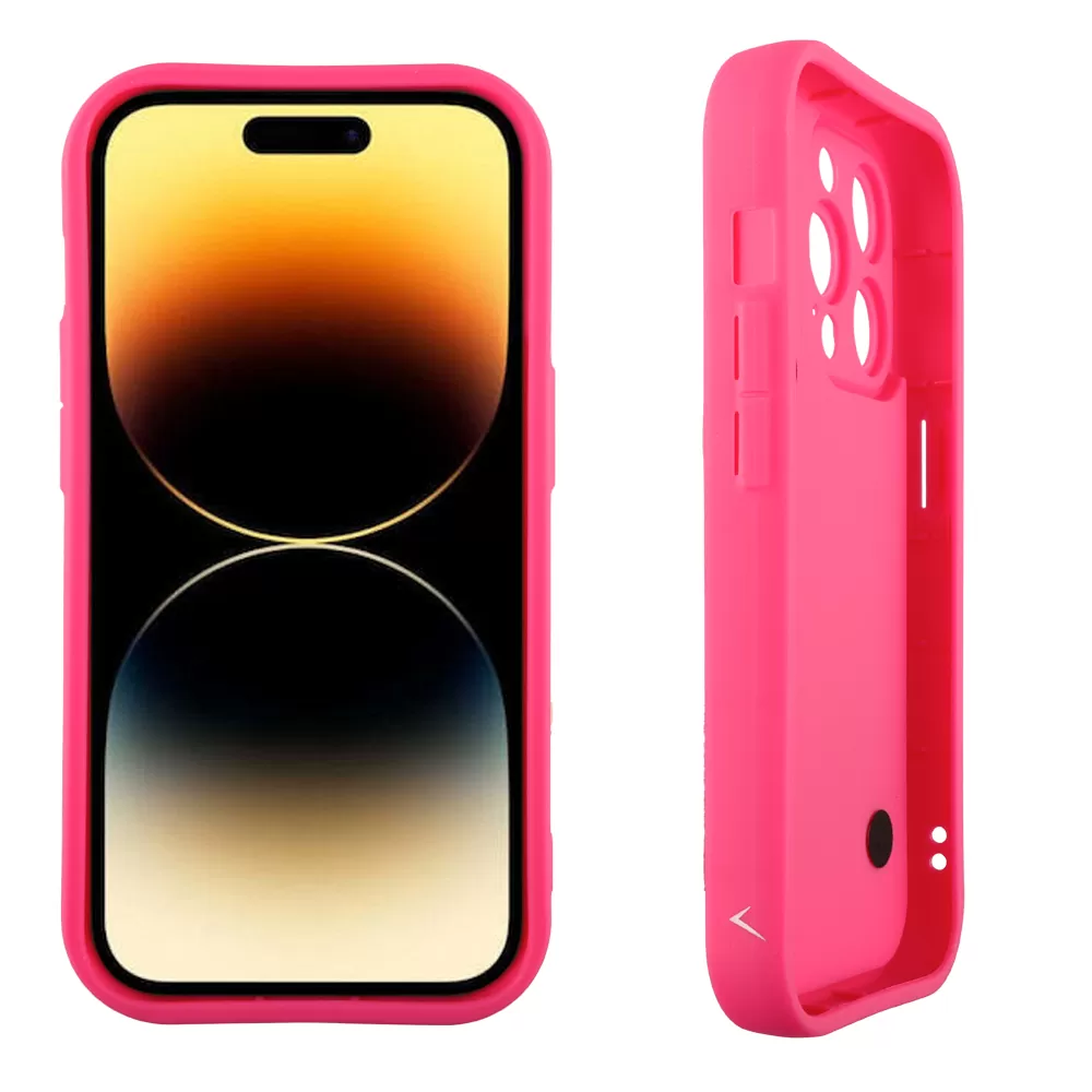 VOLTE-TEL SILICON TPU WITH STRAP ΘΗΚΗ IPHONE 14 PRO 6.1in  FULL CAMERA PROTECTION PINK WITH PINK HEARTS - Image 4