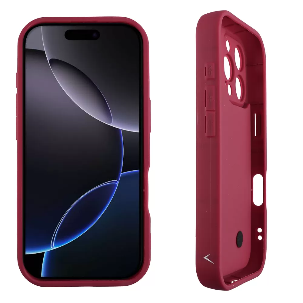 VOLTE-TEL SILICON TPU WITH STRAP ΘΗΚΗ IPHONE 16 PRO 6.3in  FULL CAMERA PROTECTION BURGUNDY WITH RED HEARTS - Image 4