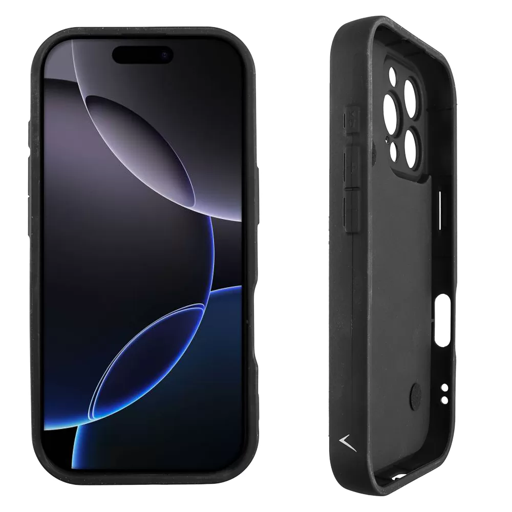 VOLTE-TEL SILICON TPU WITH STRAP ΘΗΚΗ IPHONE 16 PRO 6.3in  FULL CAMERA PROTECTION BLACK WITH BLACK HEARTS - Image 4