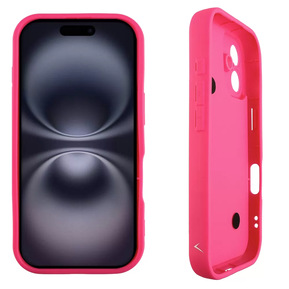 VOLTE-TEL SILICON TPU WITH STRAP ΘΗΚΗ IPHONE 16 6.1in  FULL CAMERA PROTECTION PINK WITH PINK HEARTS - Image 4