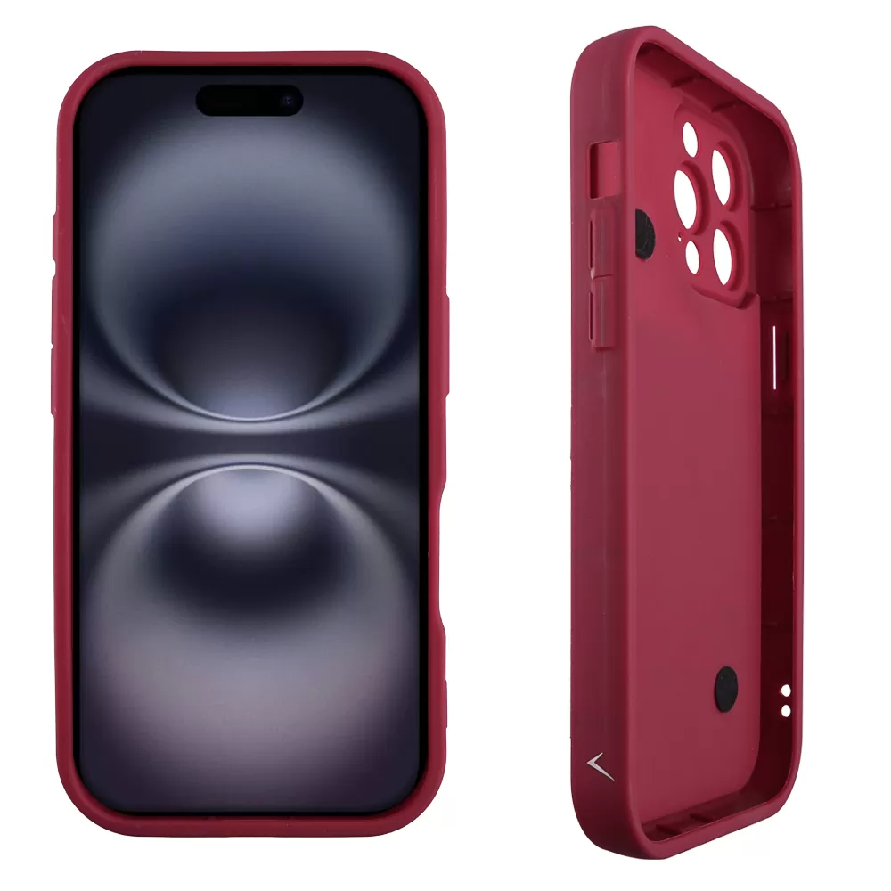 VOLTE-TEL SILICON TPU WITH STRAP ΘΗΚΗ IPHONE 16 6.1in  FULL CAMERA PROTECTION BURGUNDY WITH RED HEARTS - Image 4