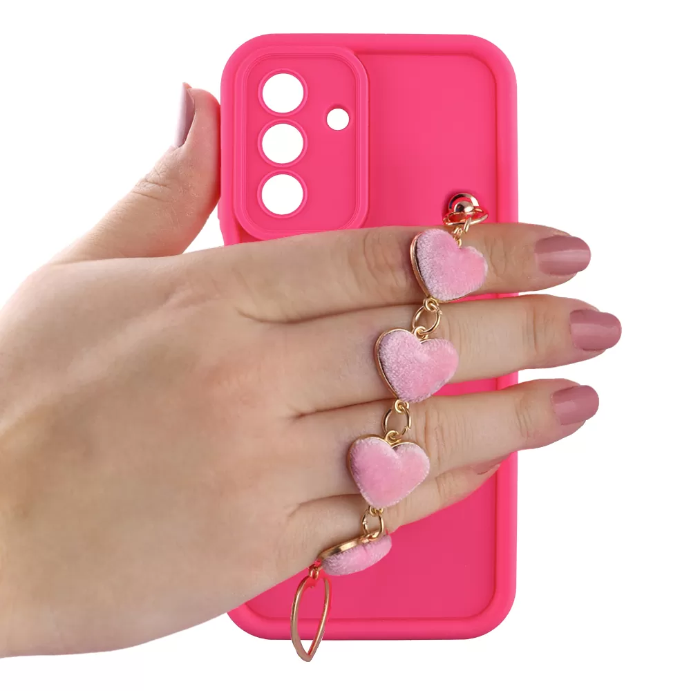 VOLTE-TEL SILICON TPU WITH STRAP ΘΗΚΗ SAMSUNG A16 4G A165/A16 5G A166 6.7in  FULL CAMERA PROTECTION PINK WITH PINK HEARTS - Image 5