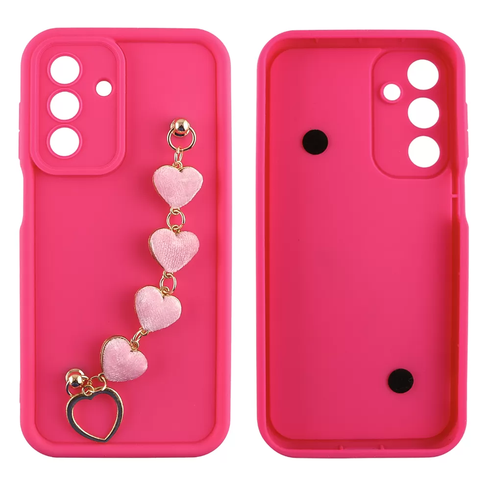 VOLTE-TEL SILICON TPU WITH STRAP ΘΗΚΗ SAMSUNG A16 4G A165/A16 5G A166 6.7in  FULL CAMERA PROTECTION PINK WITH PINK HEARTS - Image 3