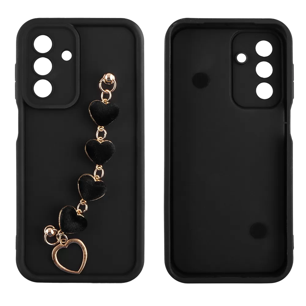 VOLTE-TEL SILICON TPU WITH STRAP ΘΗΚΗ SAMSUNG A26 5G A266 6.7in  FULL CAMERA PROTECTION BLACK WITH BLACK HEARTS - Image 3