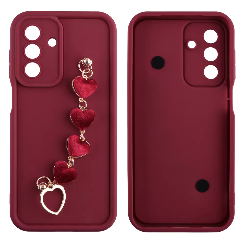 VOLTE-TEL SILICON TPU WITH STRAP ΘΗΚΗ SAMSUNG A26 5G A266 6.7in  FULL CAMERA PROTECTION BURGUNDY WITH RED HEARTS - Image 3