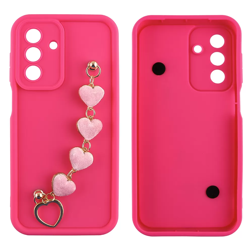 VOLTE-TEL SILICON TPU WITH STRAP ΘΗΚΗ SAMSUNG A26 5G A266 6.7in  FULL CAMERA PROTECTION PINK WITH PINK HEARTS - Image 3