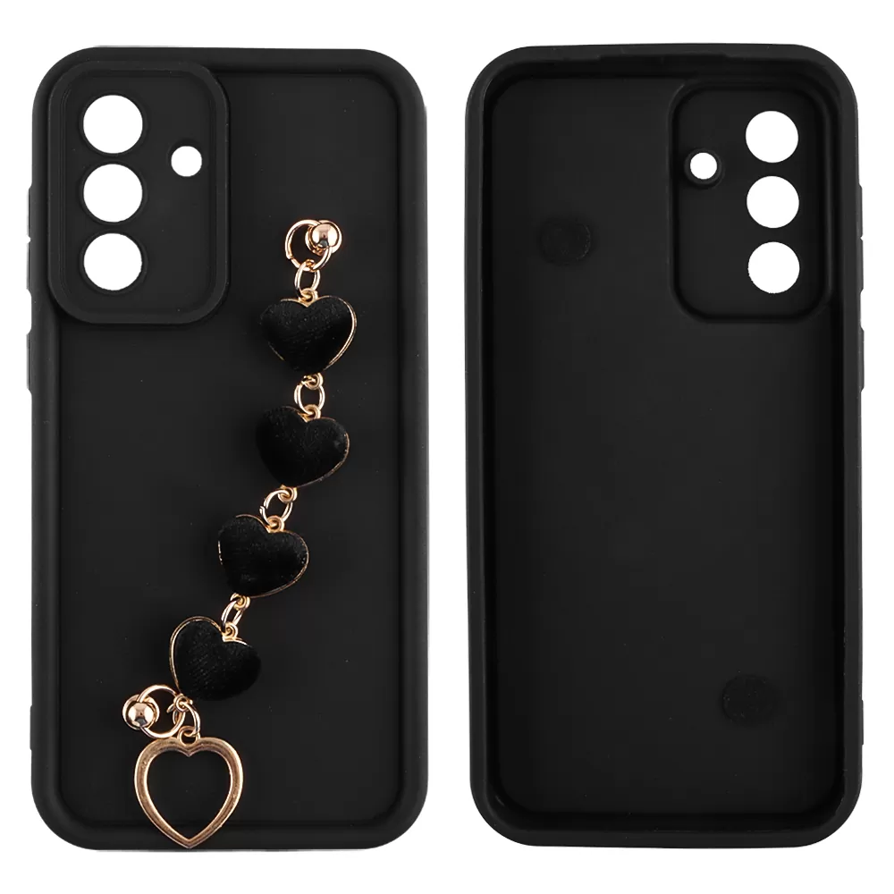 VOLTE-TEL SILICON TPU WITH STRAP ΘΗΚΗ SAMSUNG A56 5G A566 6.7in  FULL CAMERA PROTECTION BLACK WITH BLACK HEARTS - Image 3