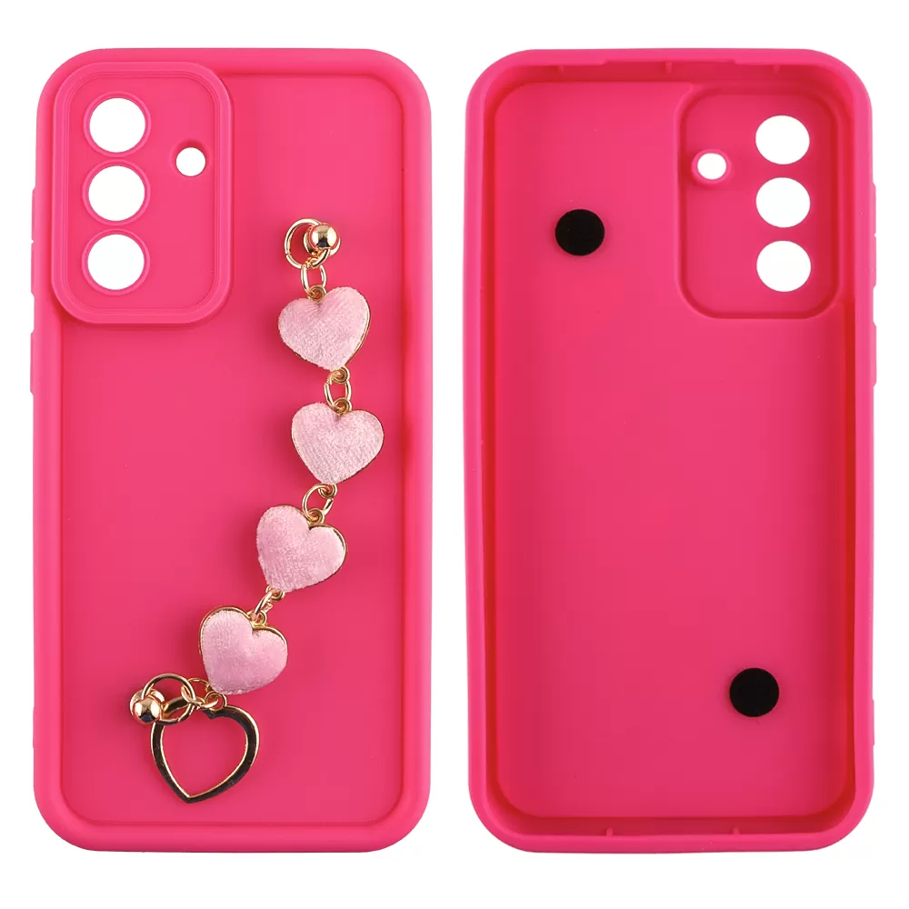 VOLTE-TEL SILICON TPU WITH STRAP ΘΗΚΗ SAMSUNG A56 5G A566 6.7in  FULL CAMERA PROTECTION PINK WITH PINK HEARTS - Image 3
