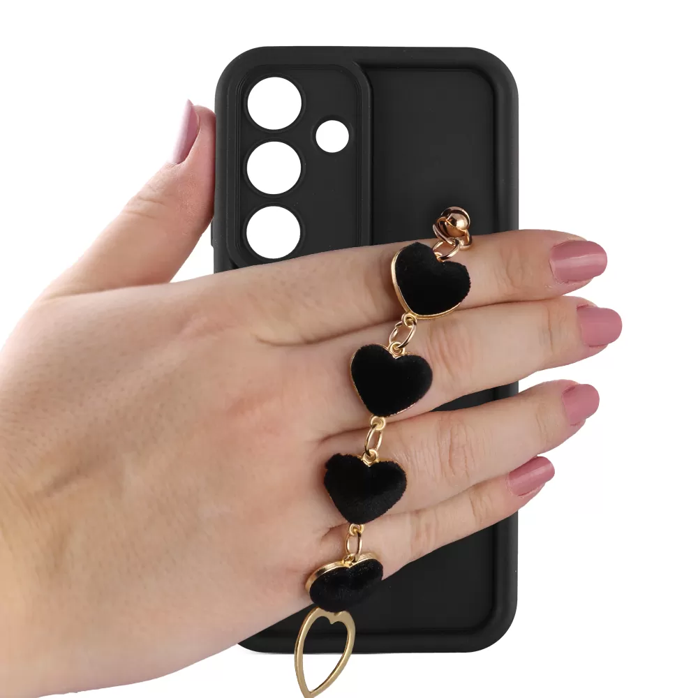 VOLTE-TEL SILICON TPU WITH STRAP ΘΗΚΗ SAMSUNG S25 5G S931 6.2in  FULL CAMERA PROTECTION BLACK WITH BLACK HEARTS - Image 5