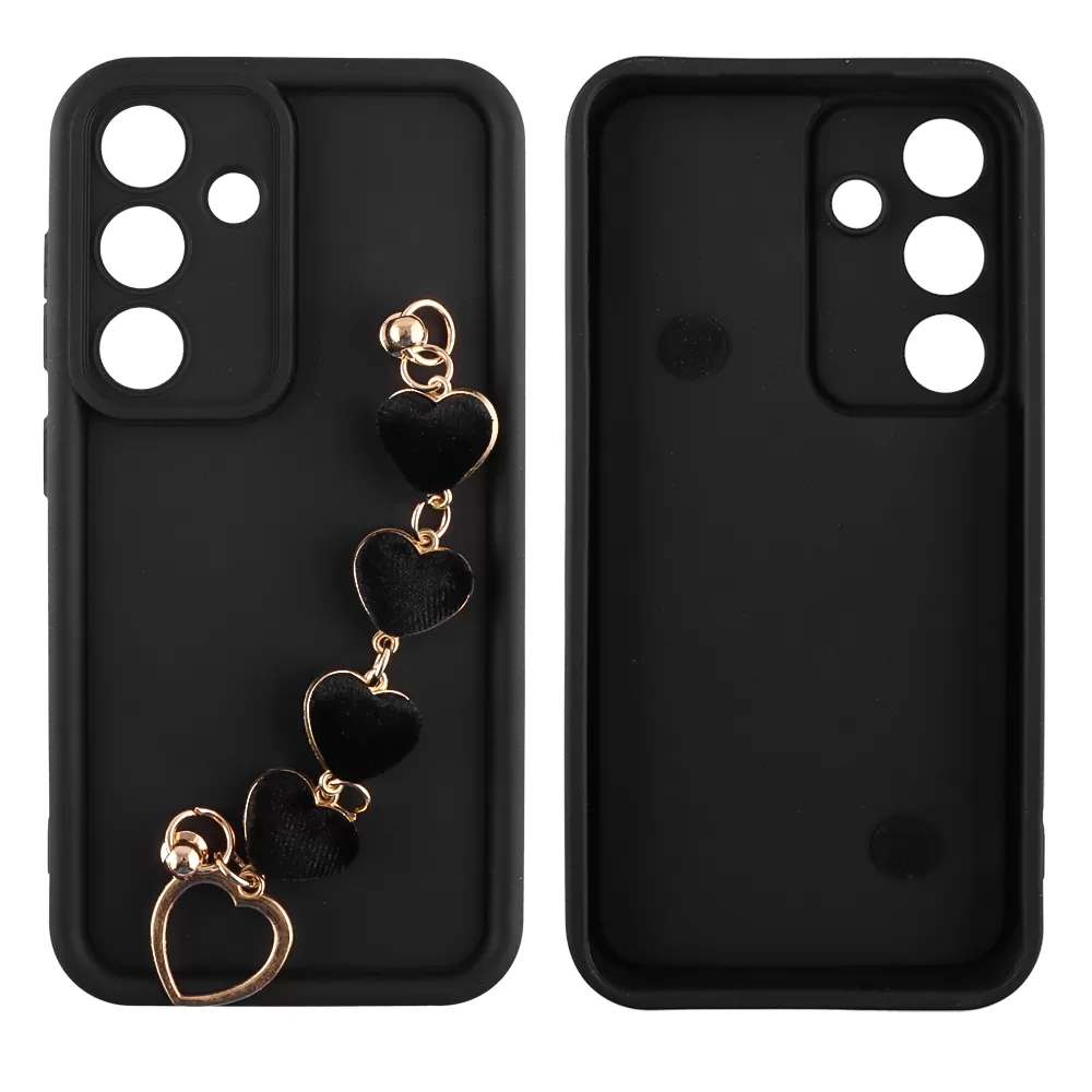 VOLTE-TEL SILICON TPU WITH STRAP ΘΗΚΗ SAMSUNG S25 5G S931 6.2in  FULL CAMERA PROTECTION BLACK WITH BLACK HEARTS - Image 3