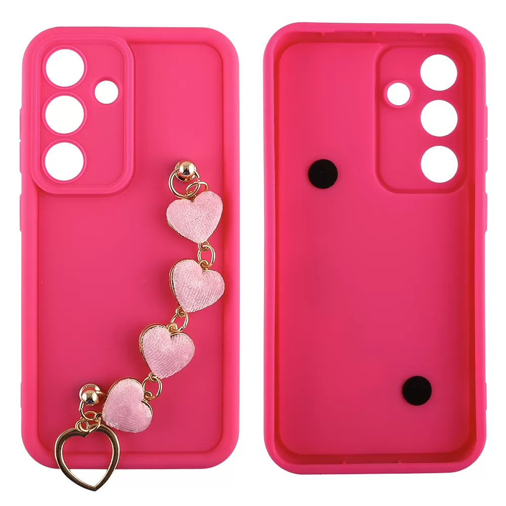 VOLTE-TEL SILICON TPU WITH STRAP ΘΗΚΗ SAMSUNG S25 5G S931 6.2in  FULL CAMERA PROTECTION PINK WITH PINK HEARTS - Image 3