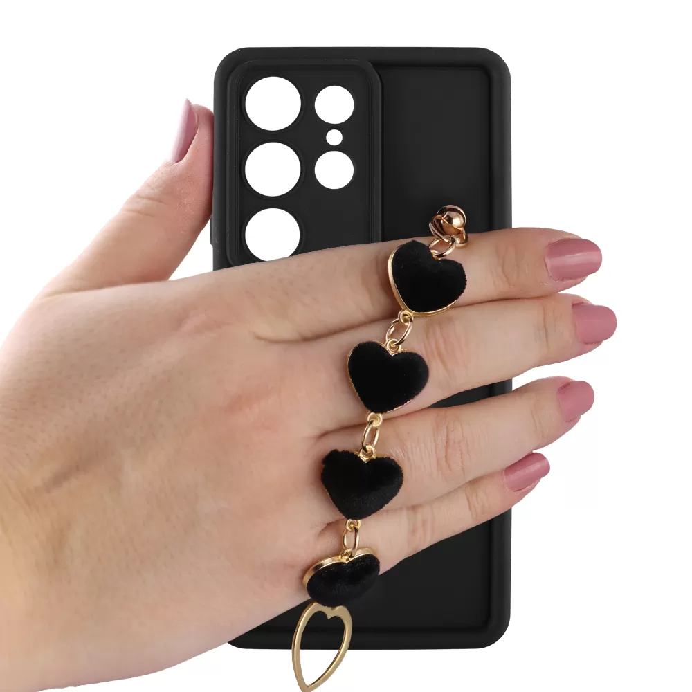 VOLTE-TEL SILICON TPU WITH STRAP ΘΗΚΗ SAMSUNG S25 ULTRA 5G S938 6.9in  FULL CAMERA PROTECTION BLACK WITH BLACK HEARTS - Image 5