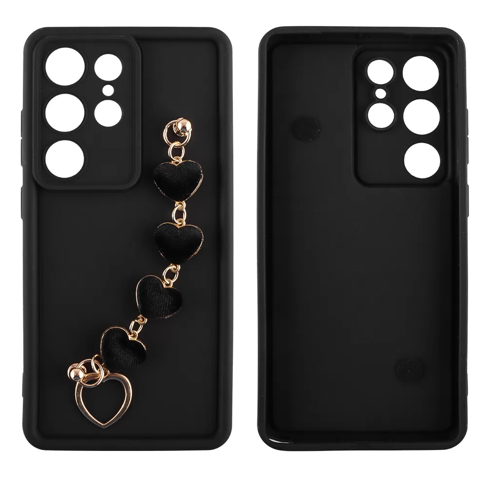 VOLTE-TEL SILICON TPU WITH STRAP ΘΗΚΗ SAMSUNG S25 ULTRA 5G S938 6.9in  FULL CAMERA PROTECTION BLACK WITH BLACK HEARTS - Image 3
