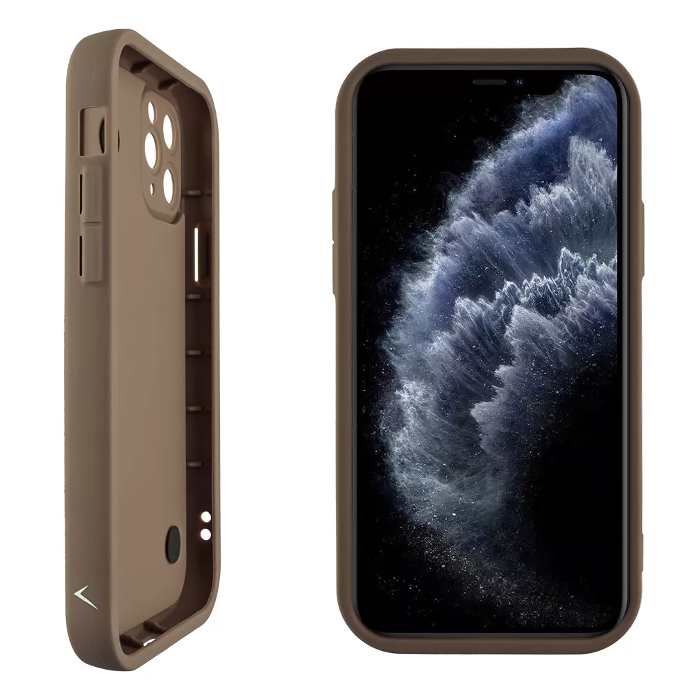 VOLTE-TEL SILICON TPU WITH STRAP ΘΗΚΗ IPHONE 11 PRO 5.8in  FULL CAMERA PROTECTION BROWN WITH WHITE BUTTERFLIES - Image 4