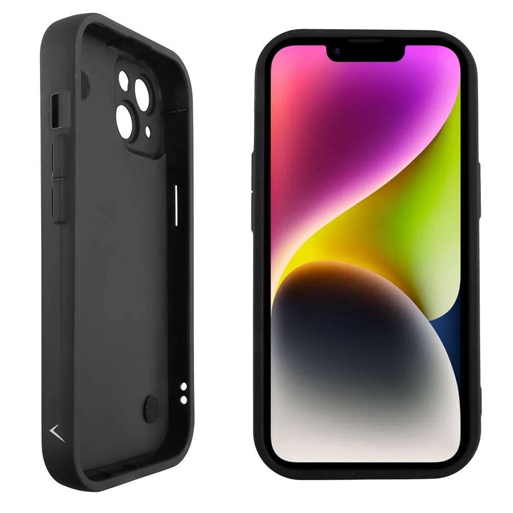 VOLTE-TEL SILICON TPU WITH STRAP ΘΗΚΗ IPHONE 14 6.1in  FULL CAMERA PROTECTION BLACK WITH BLACK BUTTERFLIES - Image 4