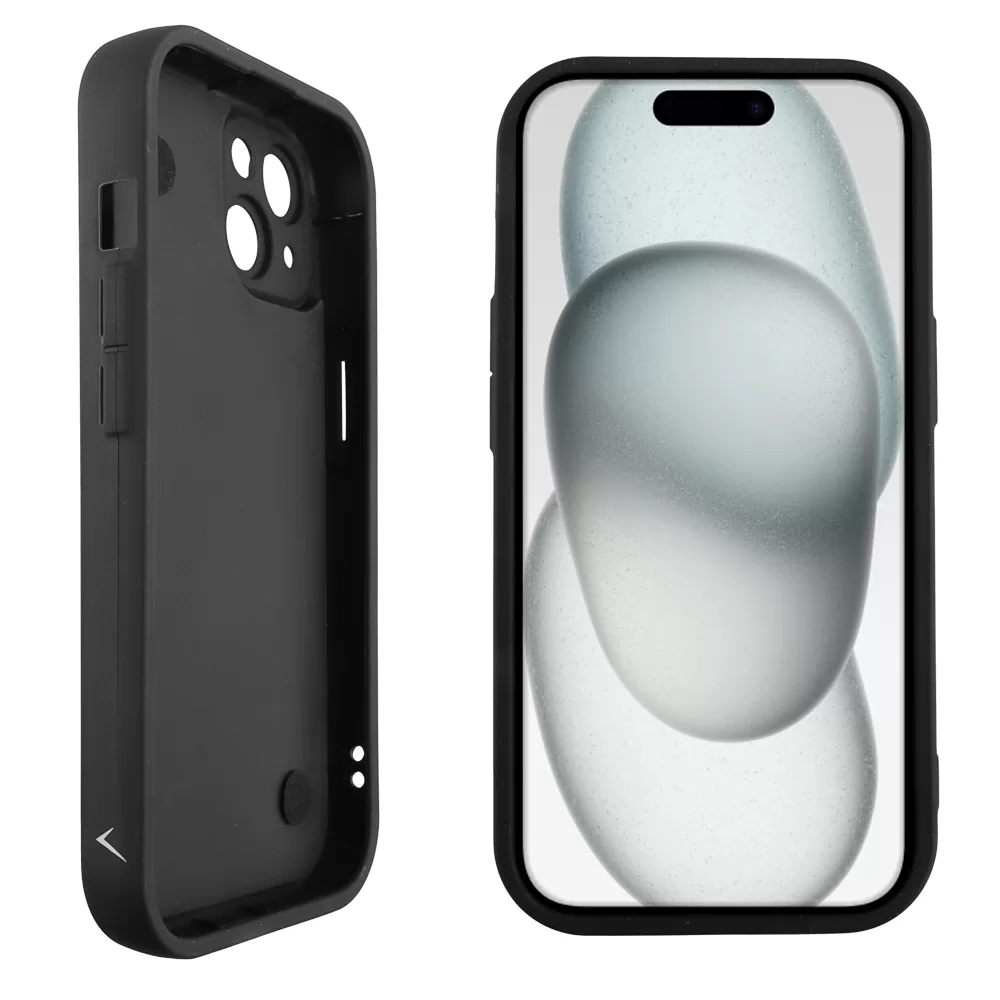 VOLTE-TEL SILICON TPU WITH STRAP ΘΗΚΗ IPHONE 15 6.1in  FULL CAMERA PROTECTION BLACK WITH BLACK BUTTERFLIES - Image 4