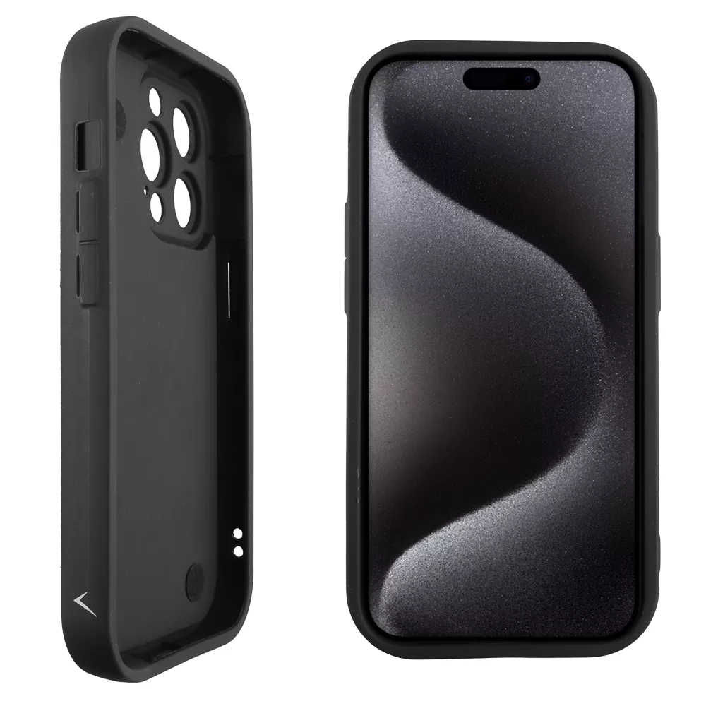 VOLTE-TEL SILICON TPU WITH STRAP ΘΗΚΗ IPHONE 15 PRO 6.1in  FULL CAMERA PROTECTION BLACK WITH BLACK BUTTERFLIES - Image 4