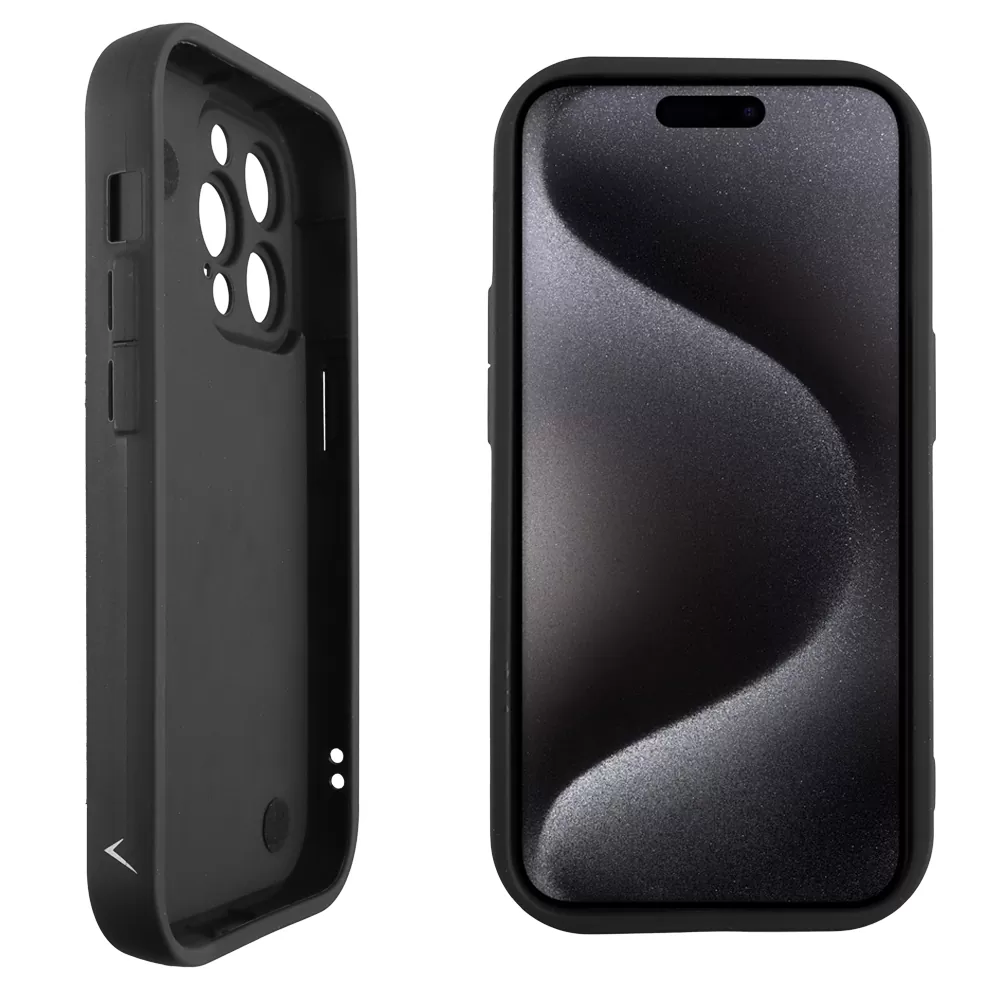 VOLTE-TEL SILICON TPU WITH STRAP ΘΗΚΗ IPHONE 15 PRO MAX 6.7in  FULL CAMERA PROTECTION BLACK WITH BLACK BUTTERFLIES - Image 4