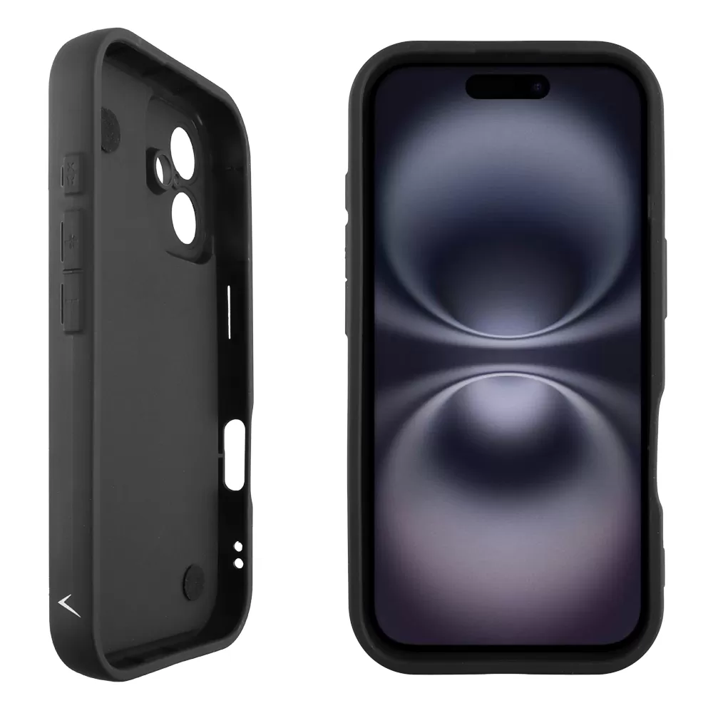 VOLTE-TEL SILICON TPU WITH STRAP ΘΗΚΗ IPHONE 16 6.1in  FULL CAMERA PROTECTION BLACK WITH BLACK BUTTERFLIES - Image 4