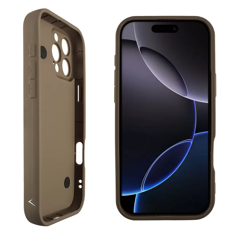VOLTE-TEL SILICON TPU WITH STRAP ΘΗΚΗ IPHONE 16 PRO MAX 6.9in  FULL CAMERA PROTECTION BROWN WITH WHITE BUTTERFLIES - Image 4