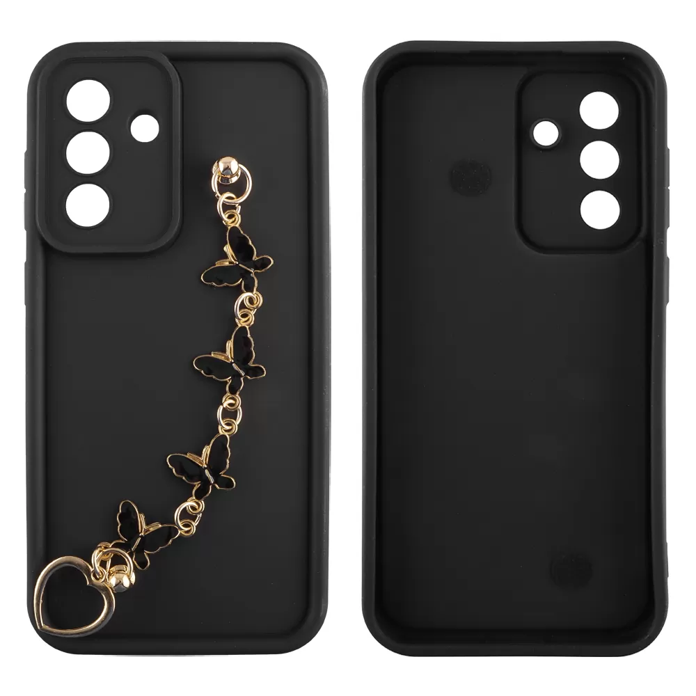 VOLTE-TEL SILICON TPU WITH STRAP ΘΗΚΗ SAMSUNG A36 5G A366 6.7in  FULL CAMERA PROTECTION BLACK WITH BLACK BUTTERFLIES - Image 3