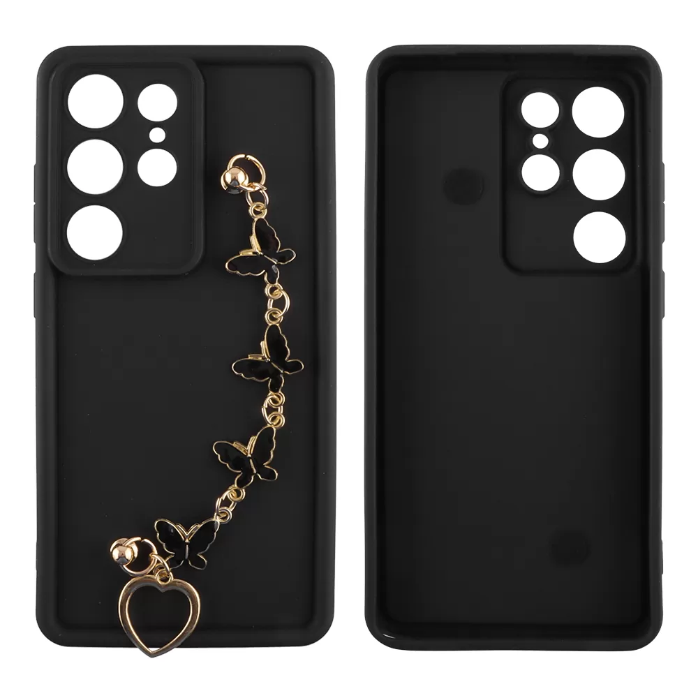 VOLTE-TEL SILICON TPU WITH STRAP ΘΗΚΗ SAMSUNG S25 ULTRA 5G S938 6.9in  FULL CAMERA PROTECTION BLACK WITH BLACK BUTTERFLIES - Image 3